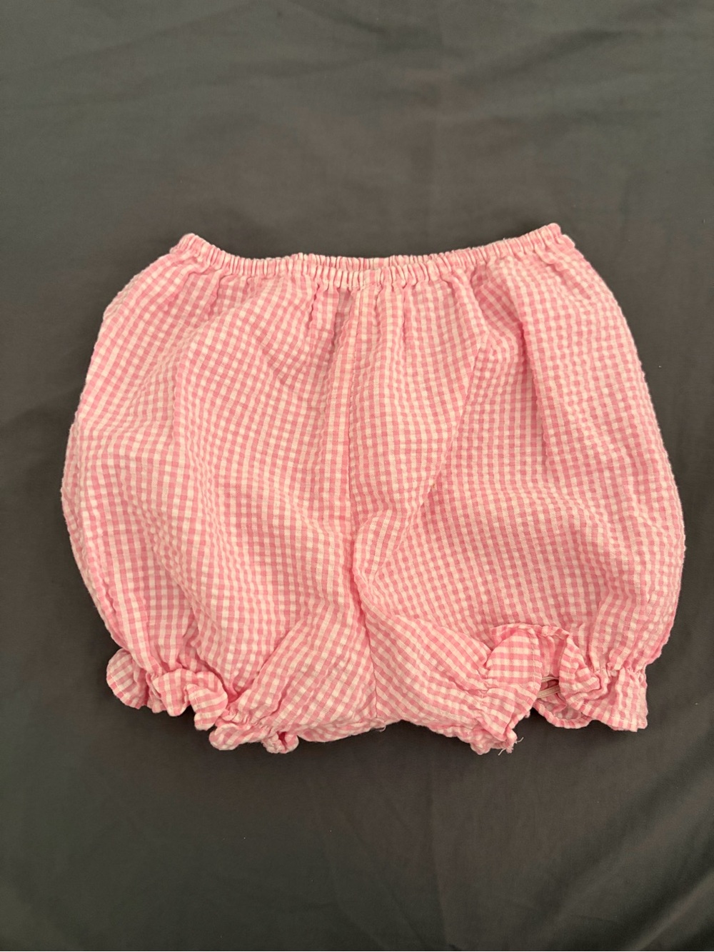 Pink Gingham Baby Shorts/Bloomers with Elastic Waist